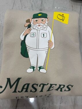 Masters Gnome Beige Crewneck Sweater with Green and Yellow Masters Graphic